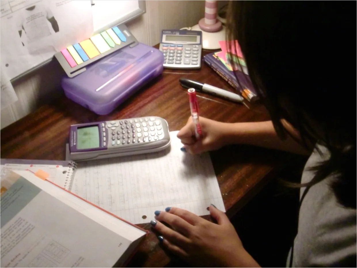 Detail Calculator And Graph Paper Math Homework Desk Number 13