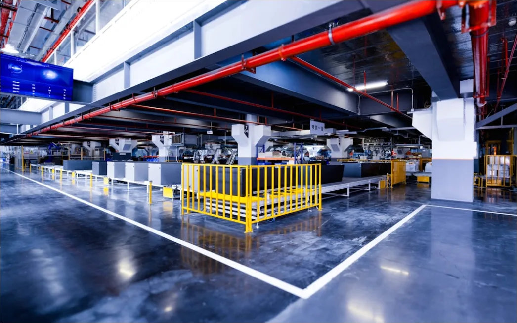 Detail Car Chassis On Assembly Line Factory Floor Number 3