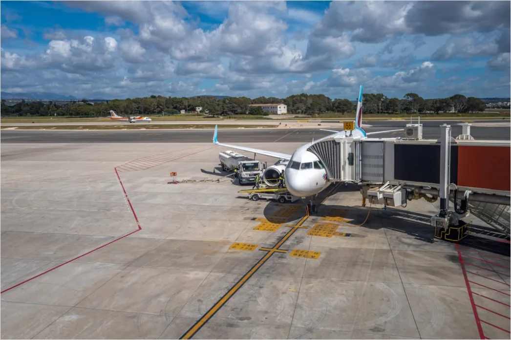 Detail Cargo Plane Loading Freight At Airport Terminal Number 14