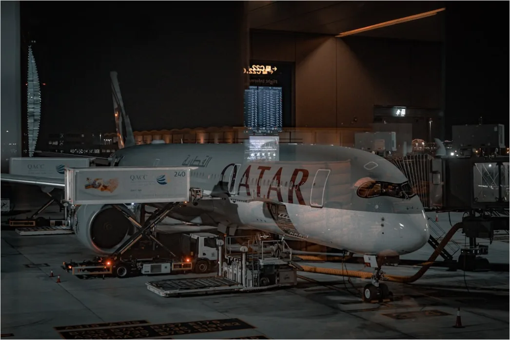 Detail Cargo Plane Loading Freight At Airport Terminal Number 18