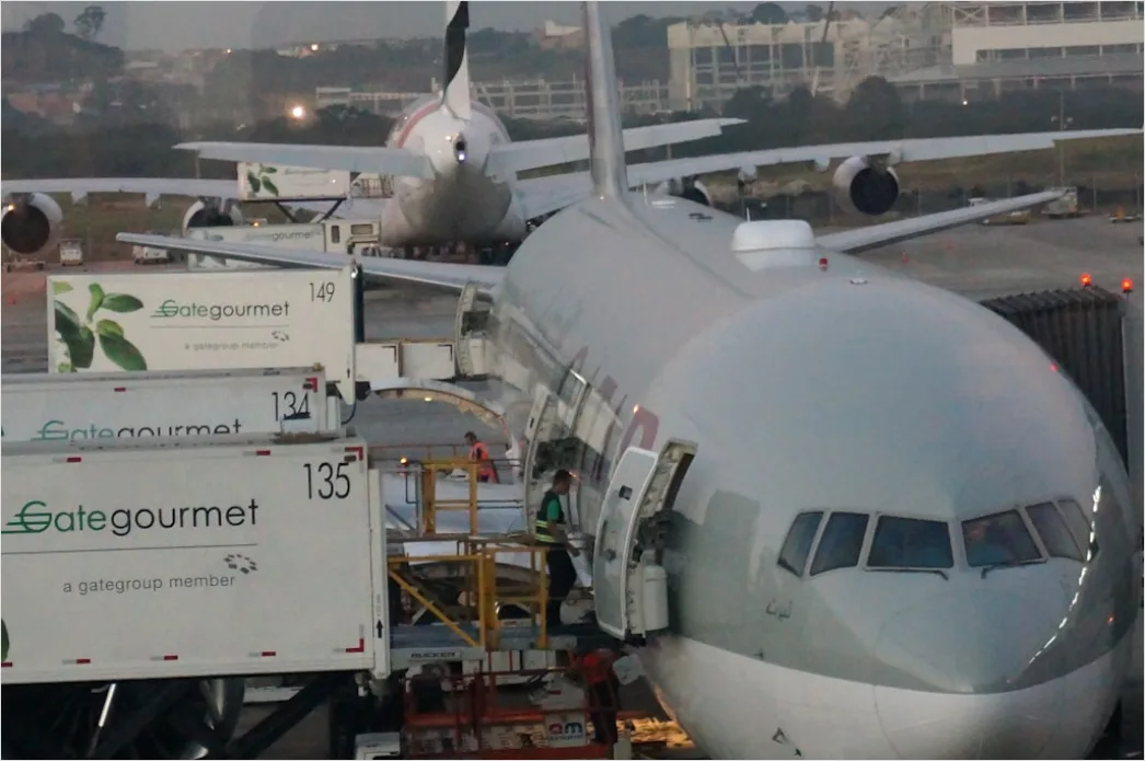 Detail Cargo Plane Loading Freight At Airport Terminal Number 20