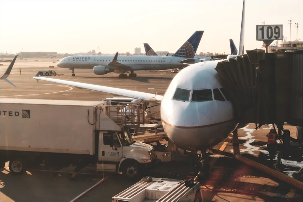 Detail Cargo Plane Loading Freight At Airport Terminal Number 3