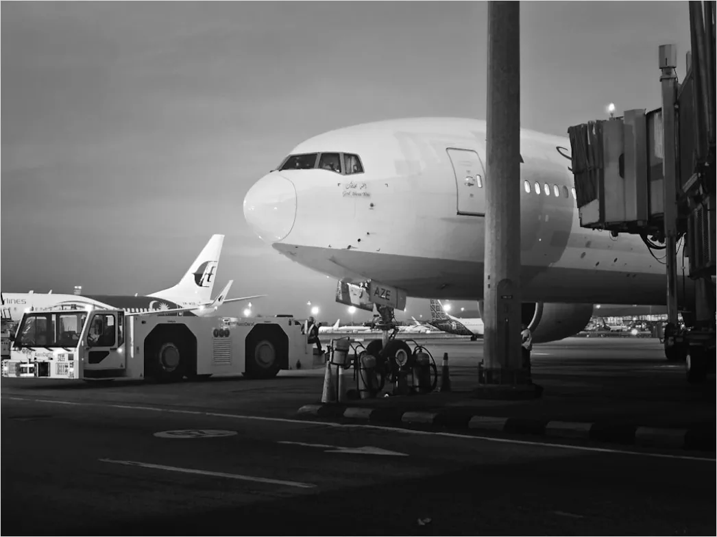 Detail Cargo Plane Loading Freight At Airport Terminal Number 5