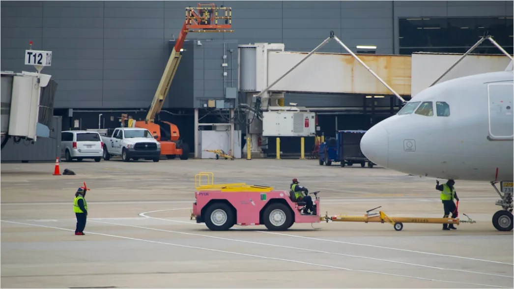 Detail Cargo Plane Loading Freight At Airport Terminal Number 6