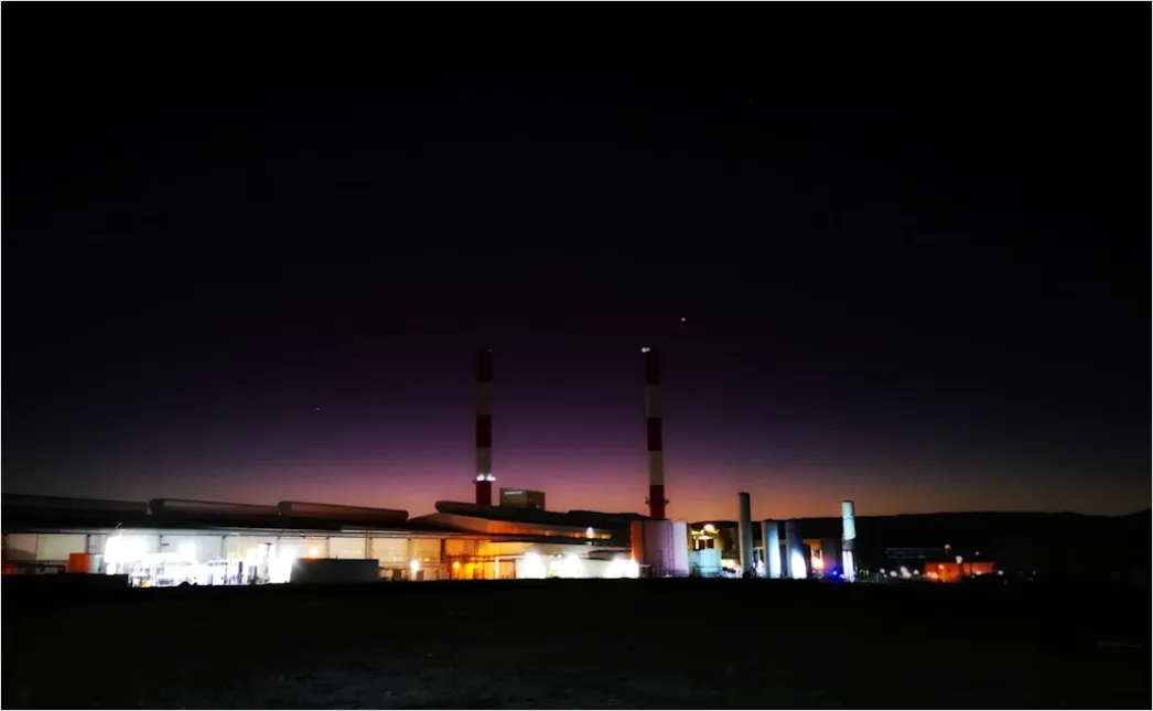 Detail Chemical Plant Night View Illuminated Pipes Towers Number 12