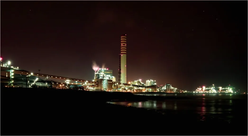 Detail Chemical Plant Night View Illuminated Pipes Towers Number 5