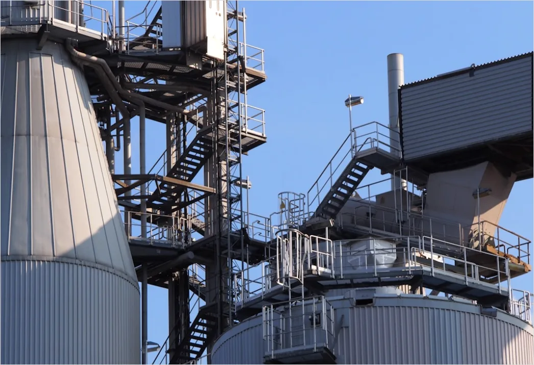 Chemical Plant Reactor Vessel Exterior Close Up