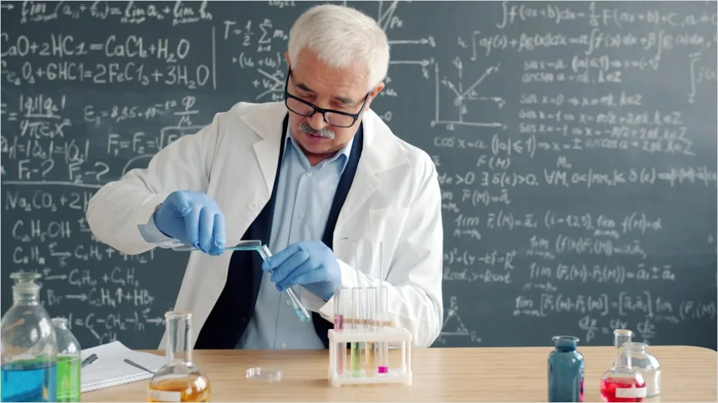 Detail Chemical Reaction Experiment In Lab Flask Number 2