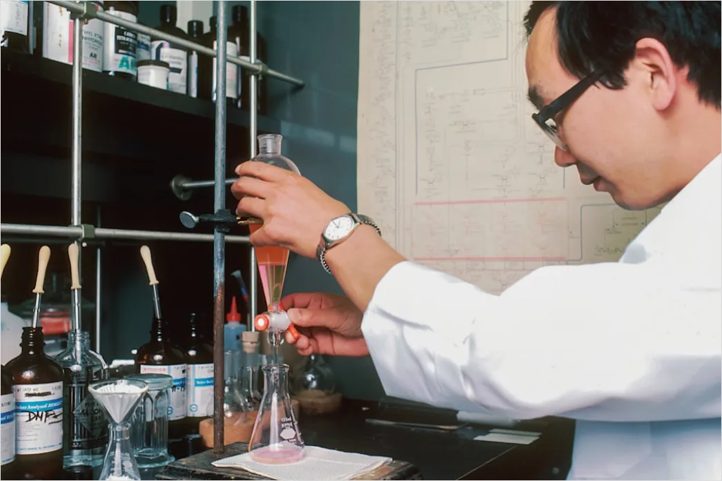 Detail Chemist Measuring Liquid With Graduated Cylinder Number 15