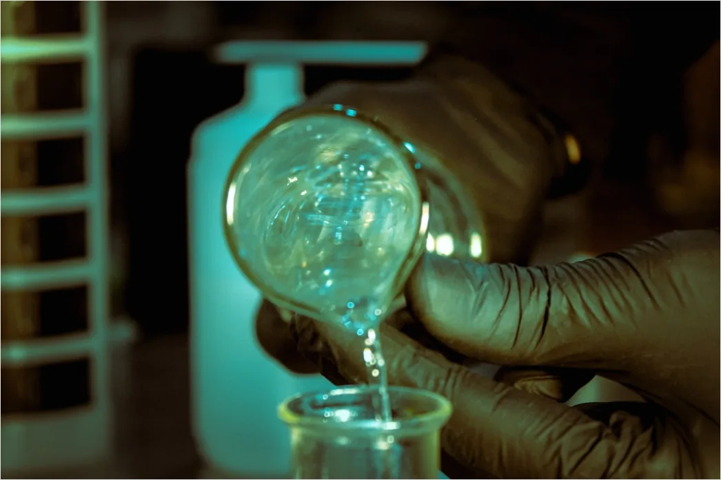 Detail Chemist Measuring Liquid With Graduated Cylinder Number 6