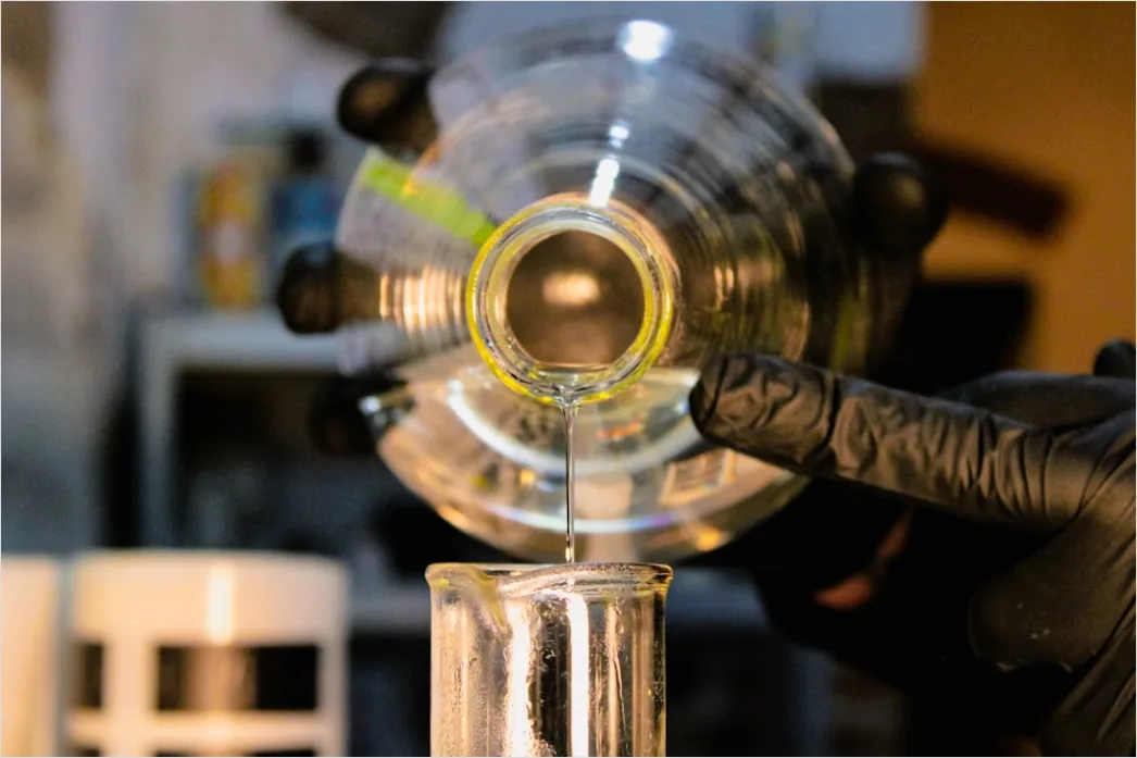 Detail Chemist Measuring Liquid With Graduated Cylinder Number 7