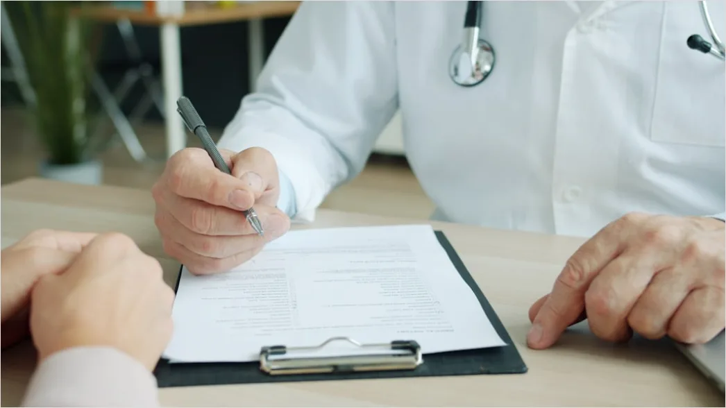 Detail Clinical Trial Paperwork And Medical Research Concept Number 10