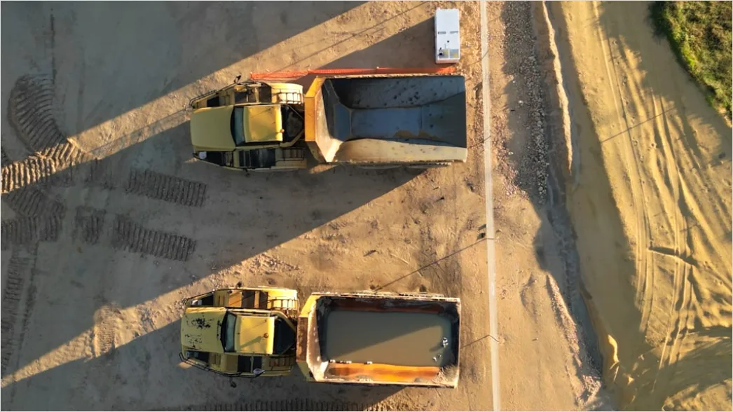 Detail Concrete Mixing Truck Pouring At Construction Site Number 17