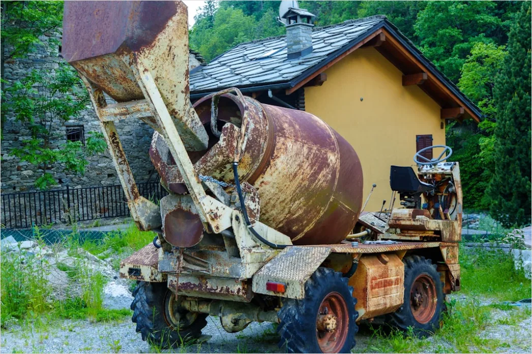 Detail Concrete Mixing Truck Pouring At Construction Site Number 8