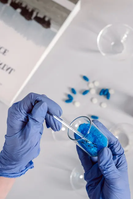 Detail Crystal Growth Experiment Laboratory Close Up Number 10