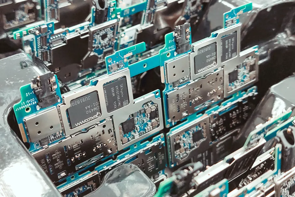 Detail Electronics Assembly Line Workers Soldering Circuit Boards Number 11