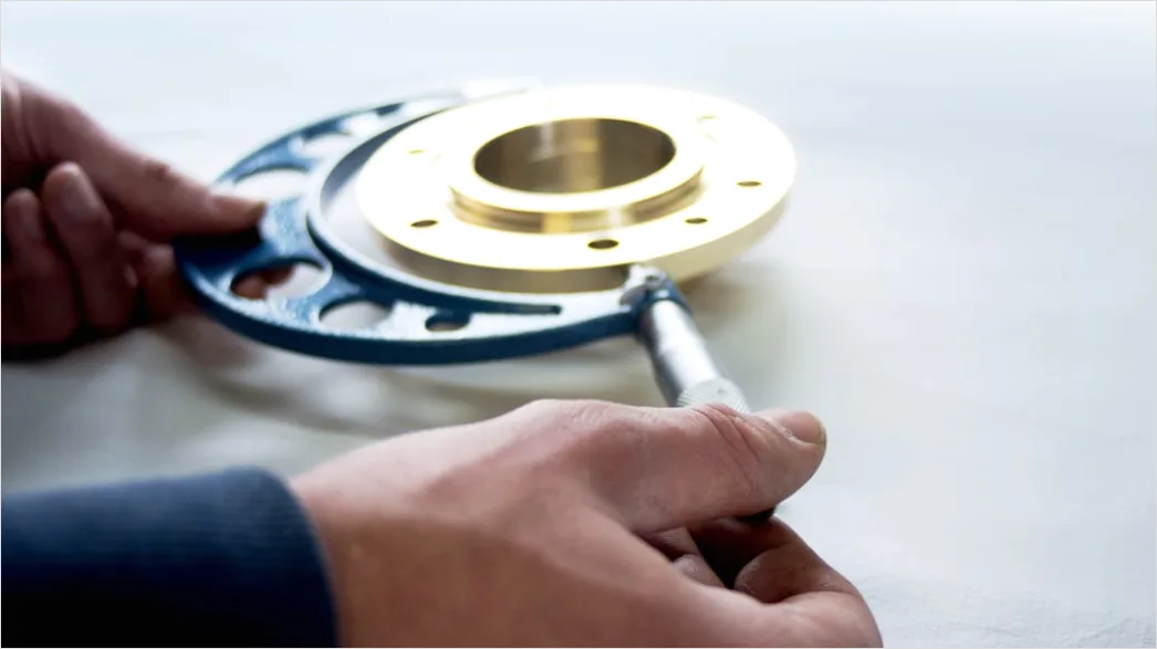 Detail Engineer Measuring Component With Caliper Close Up Number 2