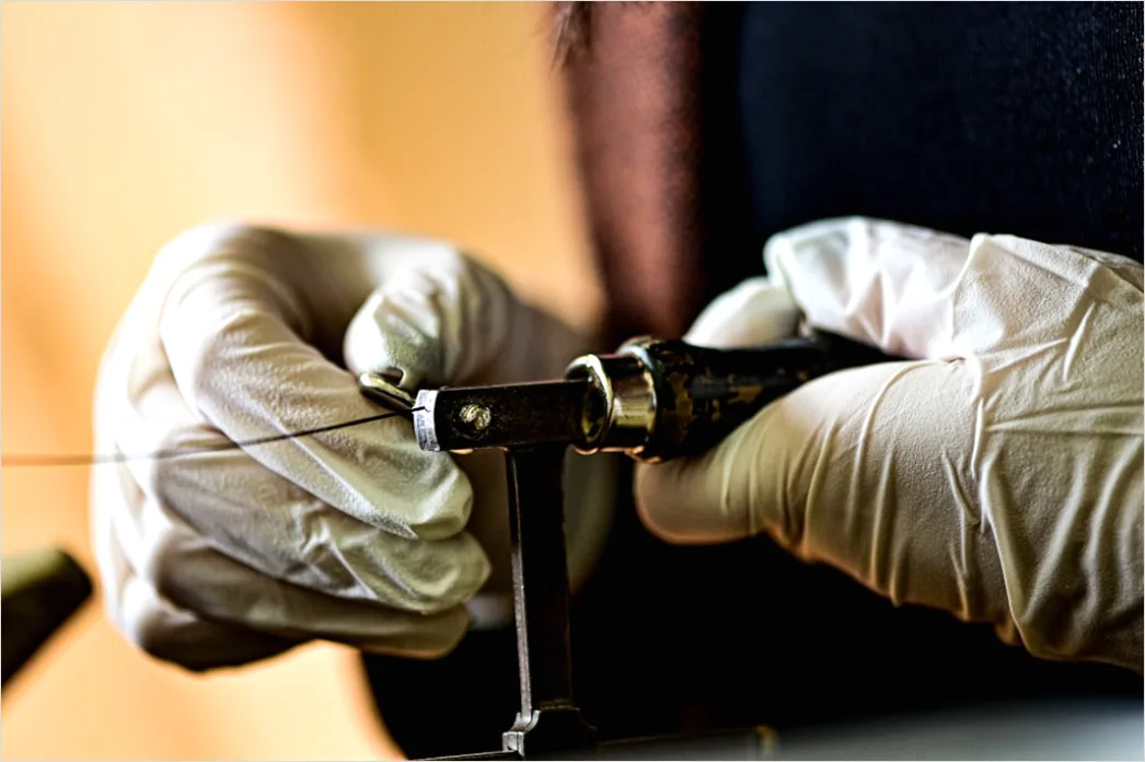 Detail Engineer Measuring Component With Caliper Close Up Number 20