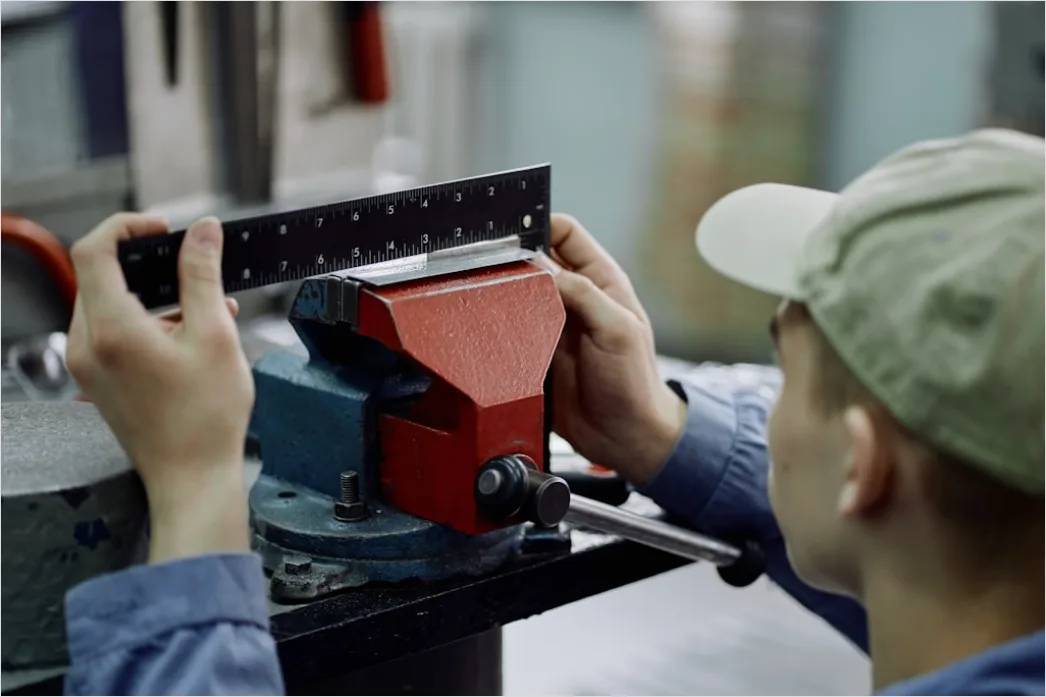 Detail Engineer Measuring Component With Caliper Close Up Number 5