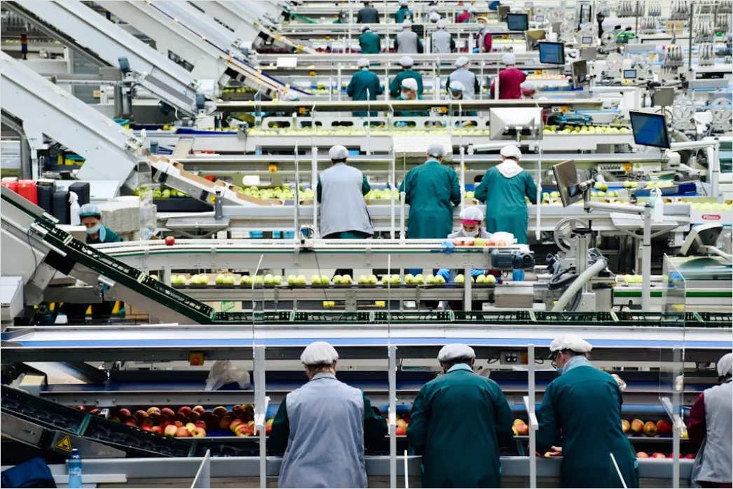 Factory Floor Workers In Safety Gear Working 4a56