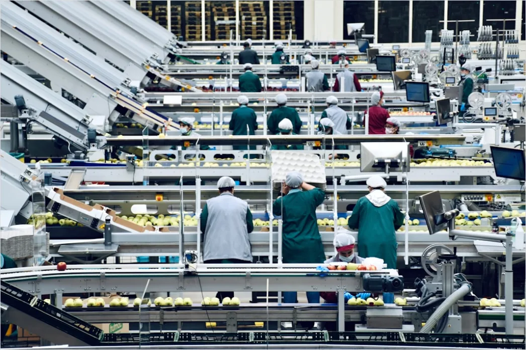 Detail Factory Floor Workers In Safety Gear Working Number 2