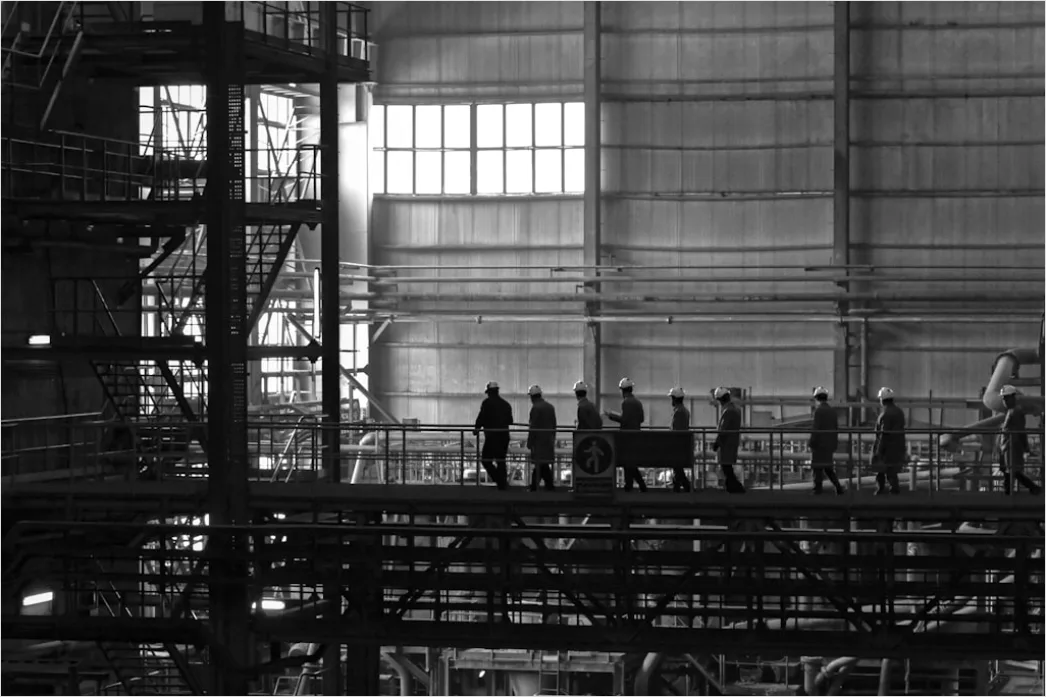 Detail Factory Floor Workers In Safety Gear Working Number 19