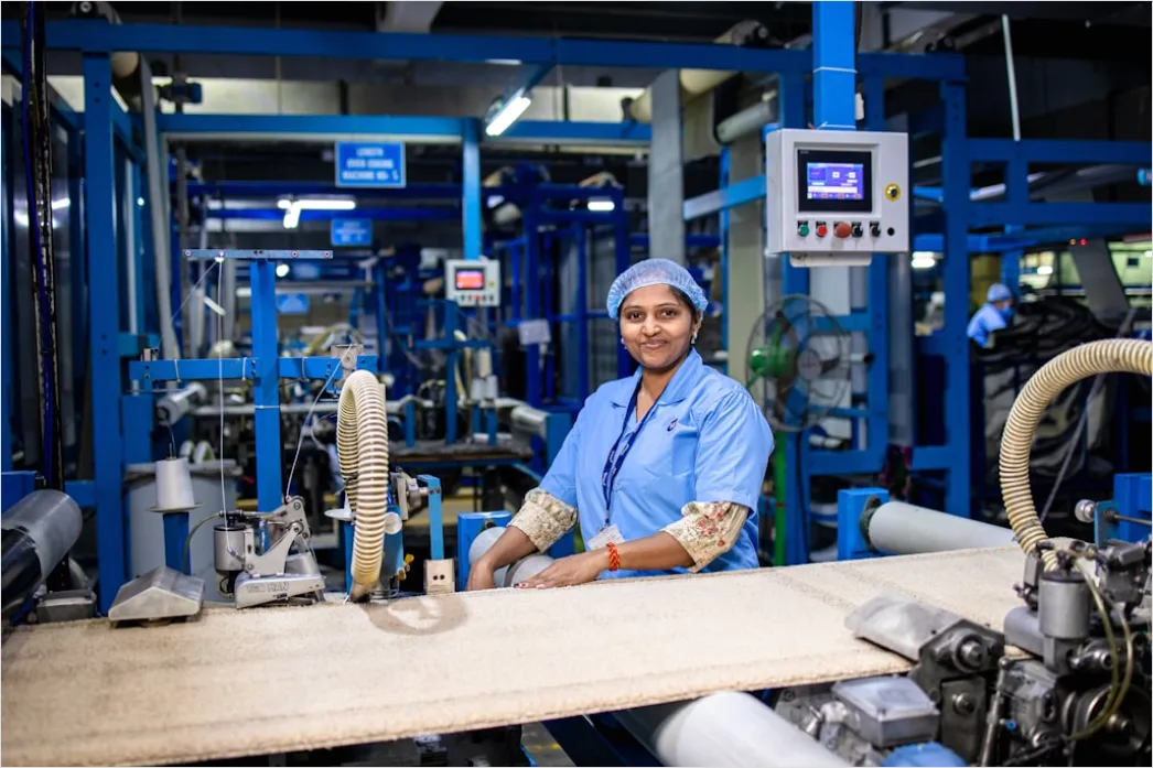 Detail Factory Floor Workers In Safety Gear Working Number 20