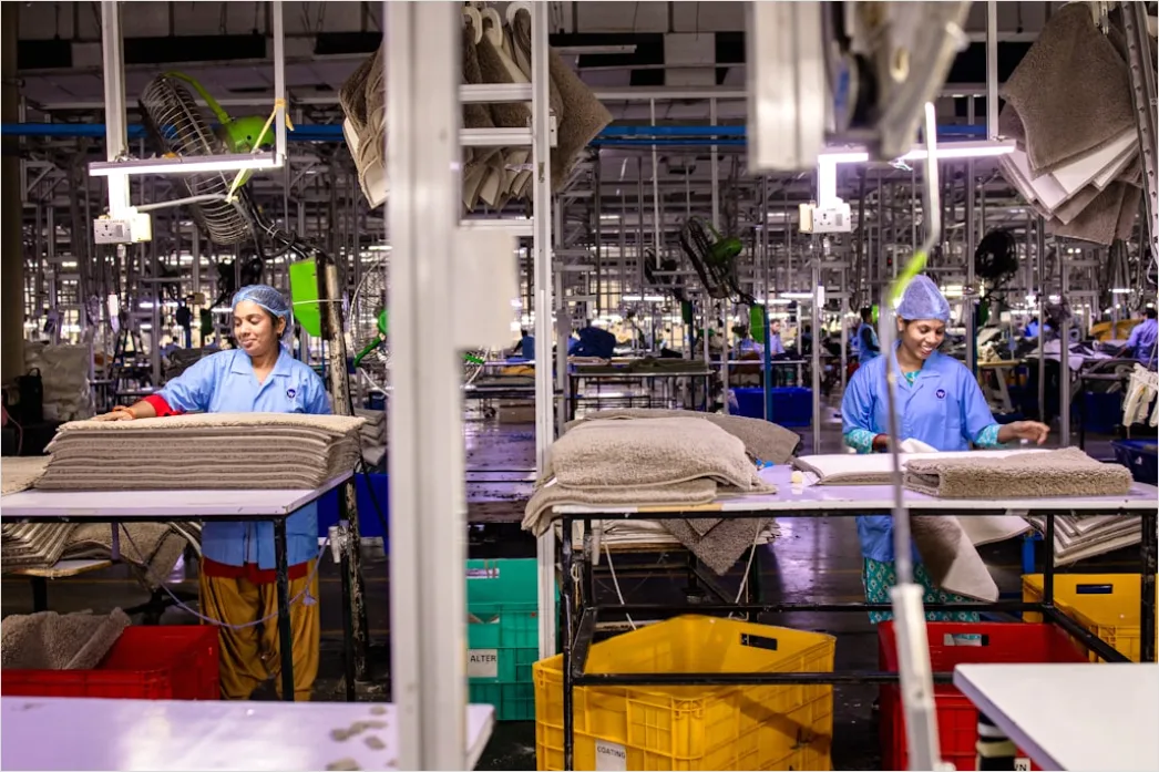 Detail Factory Floor Workers In Safety Gear Working Number 10