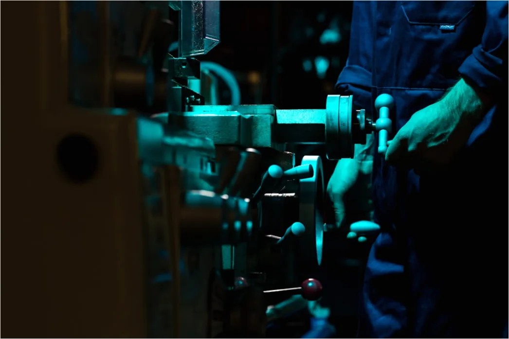 Detail Factory Shift Workers Operating Machinery At Night Number 2