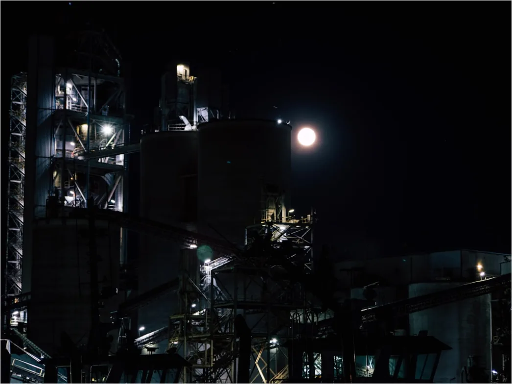 Detail Factory Shift Workers Operating Machinery At Night Number 12