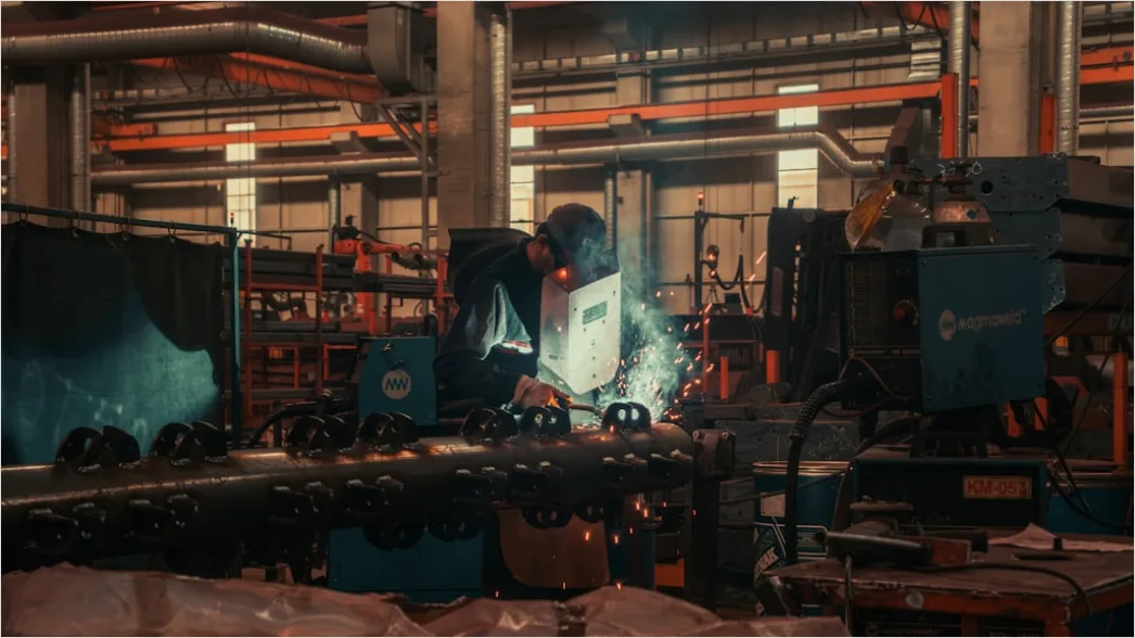 Detail Factory Shift Workers Operating Machinery At Night Number 14