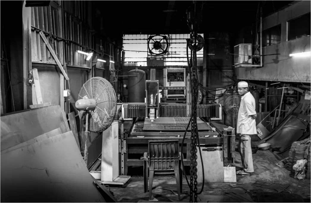 Detail Factory Shift Workers Operating Machinery At Night Number 15