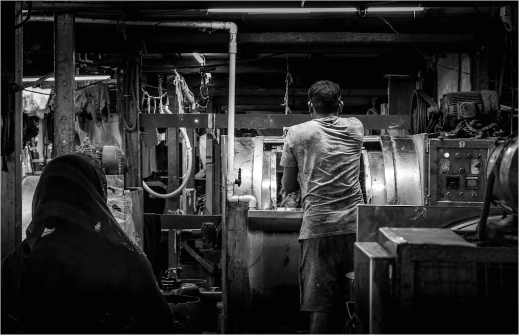 Detail Factory Shift Workers Operating Machinery At Night Number 8