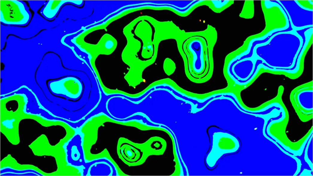 Detail Fluorescence Microscopy Image Cells Glowing Colors Number 14