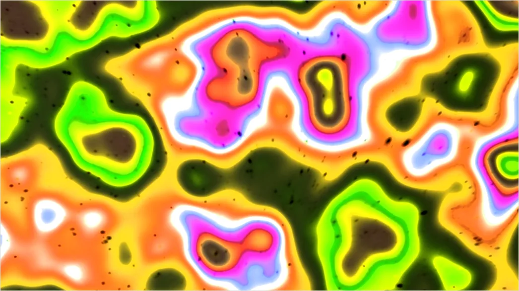 Detail Fluorescence Microscopy Image Cells Glowing Colors Number 17