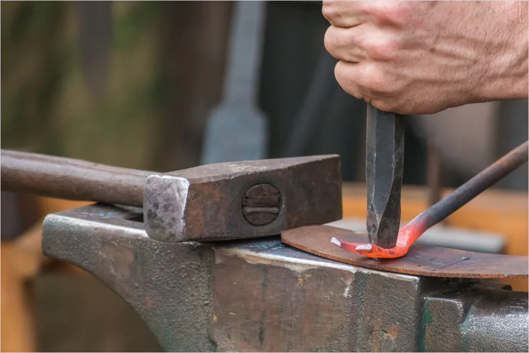 Detail Forge Hammer Press Heavy Metal Shaping Close Up Number 4