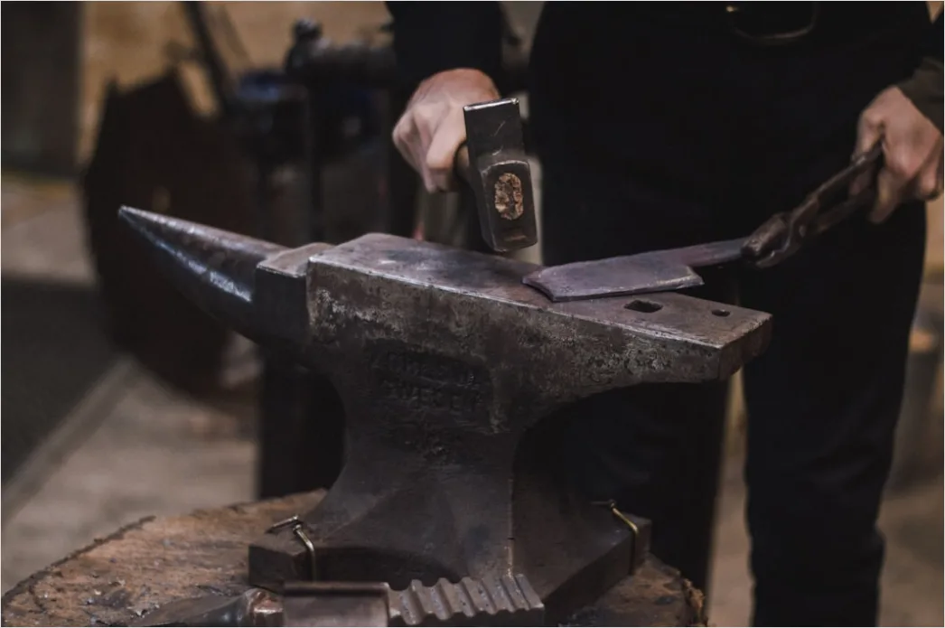 Detail Forge Hammer Press Heavy Metal Shaping Close Up Number 5