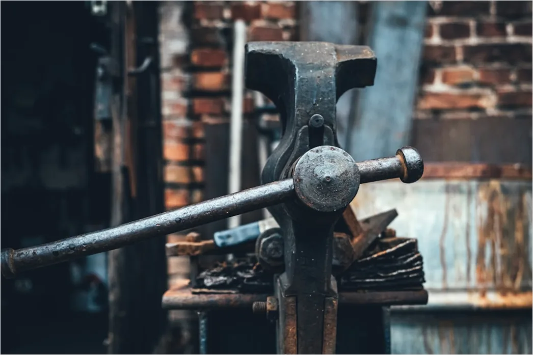 Detail Forge Hammer Press Heavy Metal Shaping Close Up Number 8