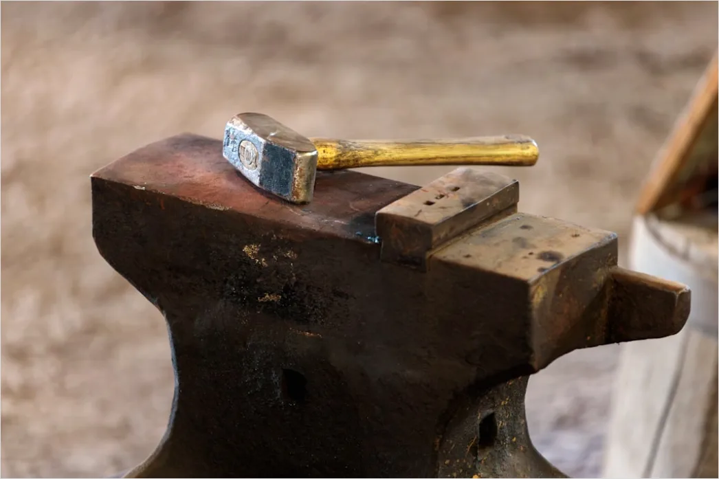 Detail Forge Hammer Press Heavy Metal Shaping Close Up Number 9
