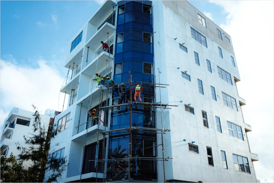 Glass Facade Installation Workers High Rise Building 5fa1