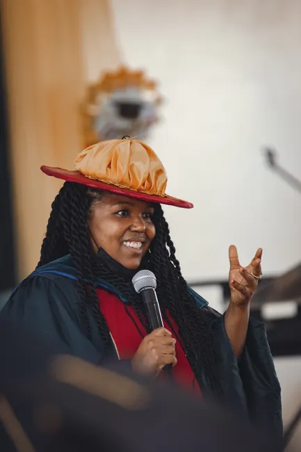 Detail Graduation Speech At Podium On Stage Number 20