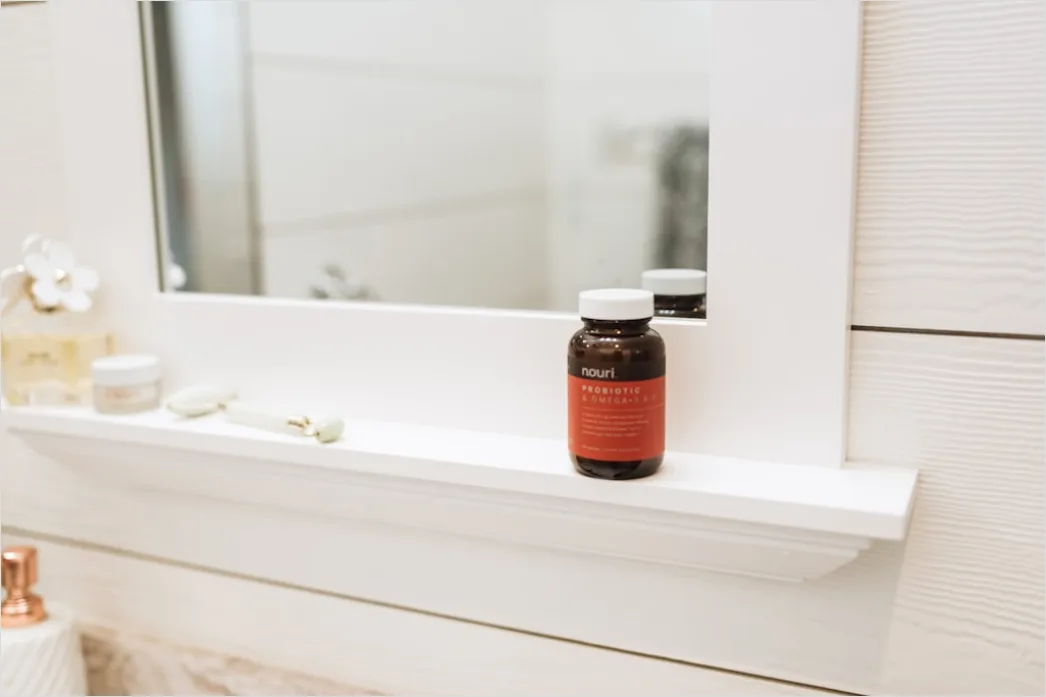 Haircare Products Flat Lay Bathroom Counter 83e1