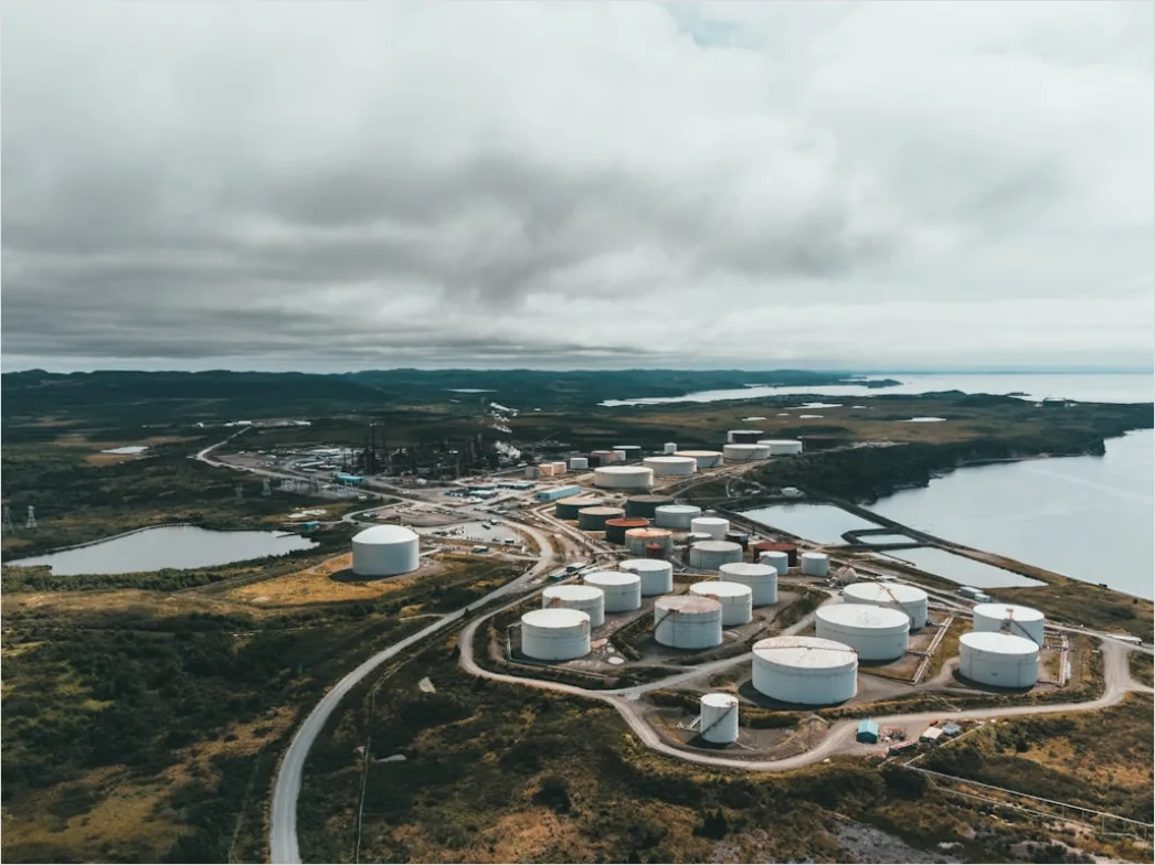 Detail Industrial Chemical Storage Tank Farm Aerial View Number 9