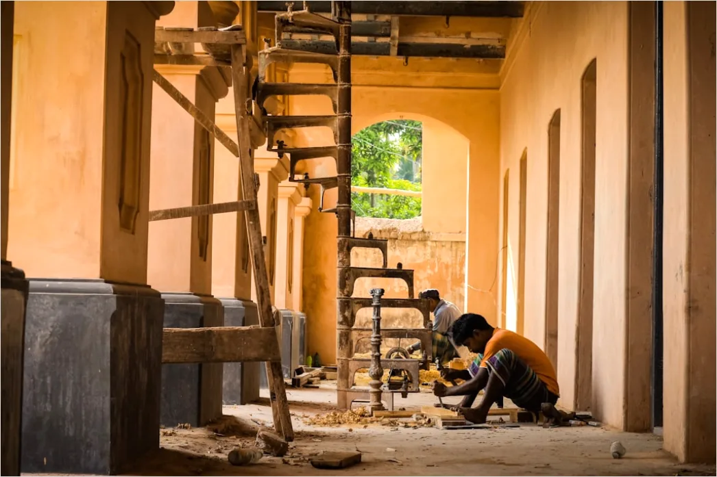 Detail Interior Construction Drywalling Workers Finishing Number 20