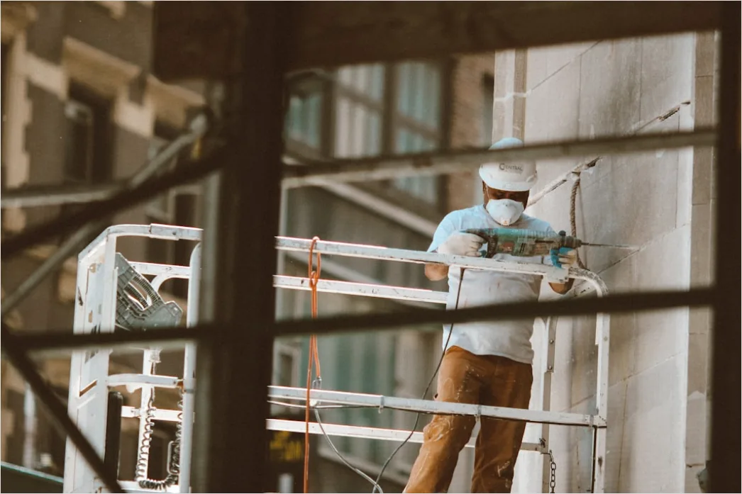 Detail Interior Construction Drywalling Workers Finishing Number 10