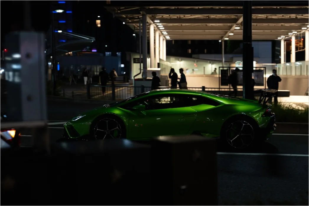 Lamborghini Parked In Urban Setting Night Lights Cd44