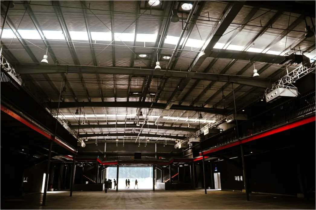 Detail Large Warehouse Interior With Organized Shelving Aisles Number 11