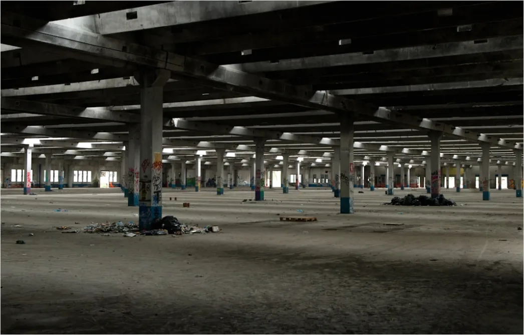 Detail Large Warehouse Interior With Organized Shelving Aisles Number 15