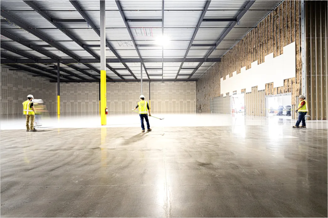 Detail Large Warehouse Interior With Organized Shelving Aisles Number 3