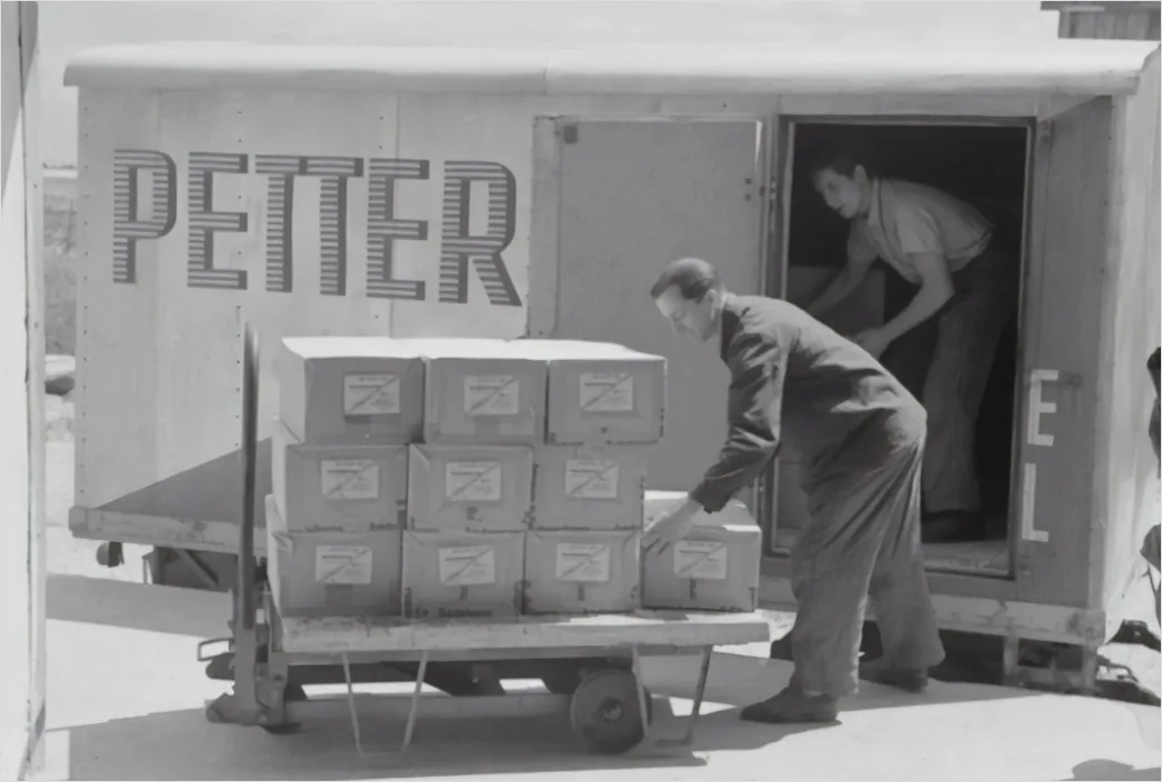 Detail Last Mile Delivery Driver Sorting Packages Van Number 17
